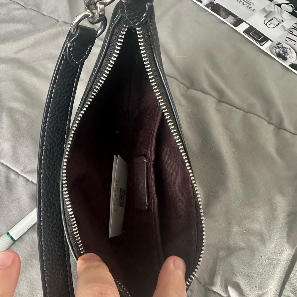 Coach Black Cosmetic Bag with Silver Zipper Coach
